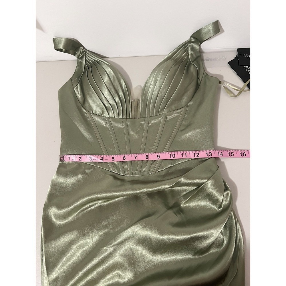 Cinderella Divine Greenery Satin Corset Gown Prom Bridesmaid Evening Dress 6 - Picture 9 of 9